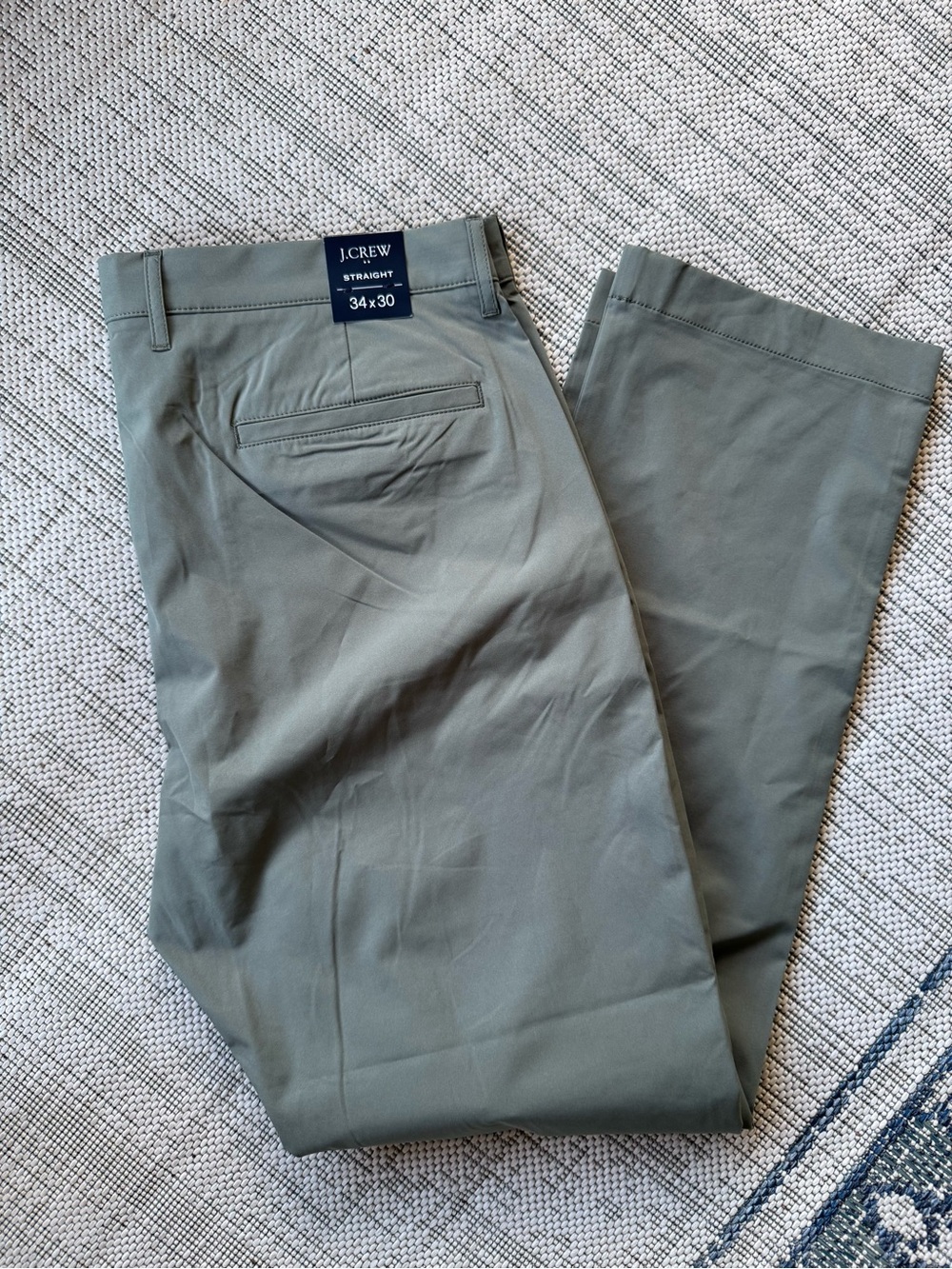 NWT J. Crew Grey GreenFlex Slim Tech Pants Mens Size 34x30